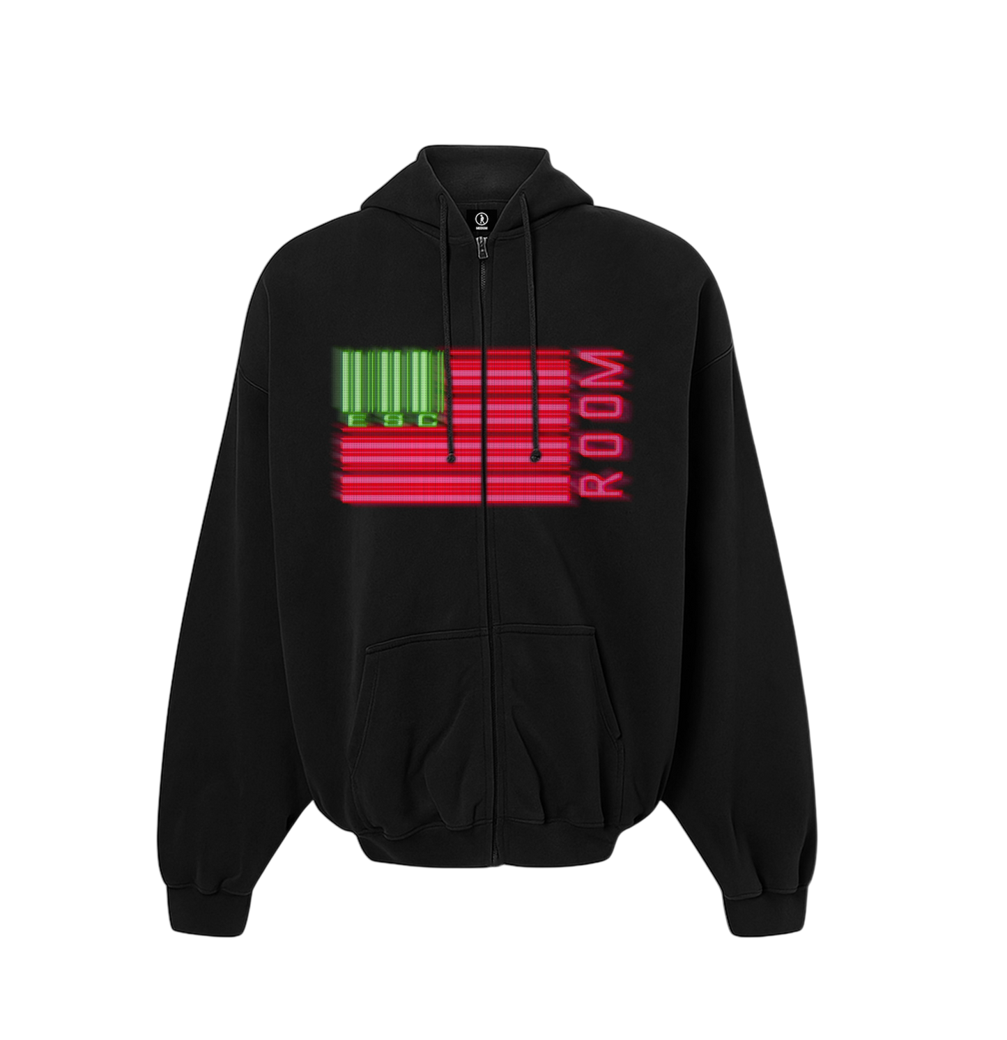 barcode flag zip up hoodie